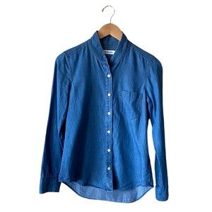 Taylor Stitch Women’s Chambray Long Sleeved Button Up Top | Size XS